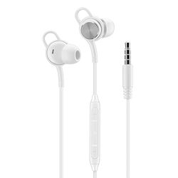 Music Sound; Ecouteurs Intra-Auriculaires Filaires - Connecteur Jack 3,5 mm - Stable et Confortable - Ergonomique - Blanc