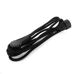 Rallonge textile noire - avec fiche plate noire - 5m