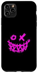 Visage Grunge Rose Big Grin Graphique Rose Coque pour iPhone 11 Pro Max
