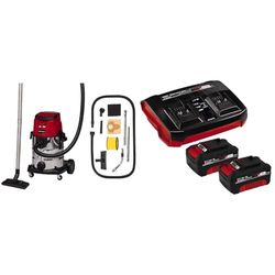 Einhell Power X-Change 25L Cordless Wet and Dry Vacuum Cleaner with Battery (x2) and Charger - 36V, Heavy Duty Stainless Steel Tank, 2.5M Hose, Blow Function - TC-VC 36/25 Li S Wet Dry Vacuum Cleaner