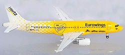 herpa 559904 License Eurowings Airbus A320 Hertz 100 years miniature for craft Collection and gift, multicoloured