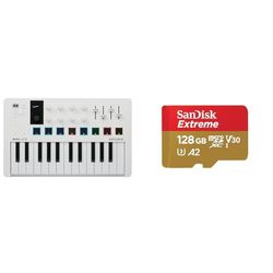 Arturia - MiniLab 3 - Controlador MIDI Universal para Producción Musical, con Paquete de Software & SanDisk 128GB Extreme tarjeta microSDXC + adaptador SD + RescuePro Deluxe hasta 190 MB/s