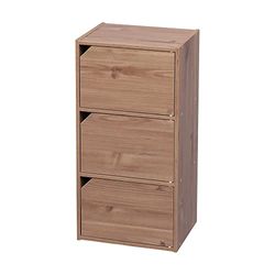 Iris Ohyama, Opbergmeubel / Kast met deuren / Kast met planken / Boekenkast / Kast met 3 deuren, Design, modulair, Kantoor, Woonkamer - Module Shelf - MDB-3D - Lichtbruin