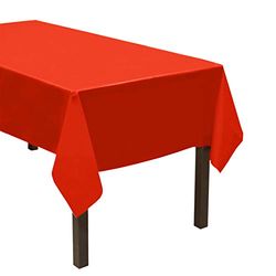 Party Essentials - Tovaglia rettangolare in plastica resistente, disponibile in 24 colori, 54 x 108, 3 pezzi, colore: Rosso