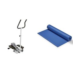 Sunny Health & Fitness Magnetic Underdesk/Standing Portable Ellittical Machine + Yoga Mat - Blue