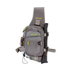 Allen Company Cedar Creek Vliegvissen Sling Pack - Geschikt voor maximaal 4 vistukken/vliegboxen en andere accessoires - grijs/limoen, Grijs/Lime, 378 CU IN / 6 L, Sling Pack