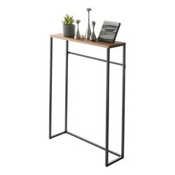 Yamazaki 5165 Tower Console Table, Black, Steel/Wood, 60 x 18.5 x 80.5 cm