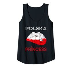 Womens Polska Princess Poland Lips Mouth Polish Pride Kissing Tank Top