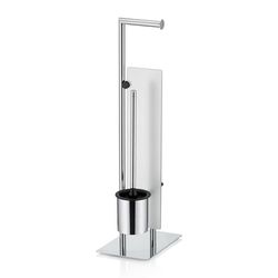 kela Juego de WC con portarrollos y portarrollos de Repuesto 71cm, escobillero con portarrollos Abierto, Disco Separador Style, Metal Brillante