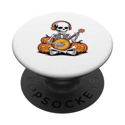 Halloween Scheletro Banjo Banjista PopSockets PopGrip Adesivo
