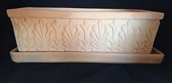 FIORIERA IN TERRACOTTA + SOTTOCASSETTA IN TERRACOTTA, LUNGHEZZA COMPRESA LA SOTTOCASSETTA CM 55, LARGHEZZA COMPRESA SOTTOCASSETTA CM. 21, ALTEZZA CM. 19