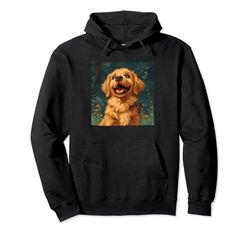 Golden Retriever Cute Puppy Rising Flowers Graphic Sudadera con Capucha