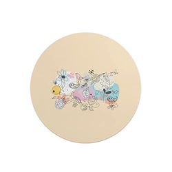 Questo Casa, Round Digital Printed Mouse Pad, Non-Slip Base, for Office and Home, Diameter:22cm
