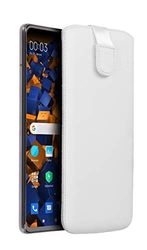 mumbi äkta läderväska kompatibel med Xiaomi Mi 9T/Mi 9T Pro skal läder väska plånbok, vit