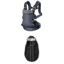 Bundle of BabyBjörn Porte-bébé Harmony, Mesh 3D, Anthracite + Cape pour Porte-bébé, Noir