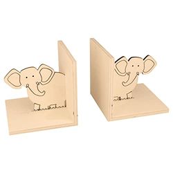 Artemio 14003581 2 sujetalibros de madera, elefante