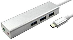 PRO SIGNAL PSG91711 USB-C 3 Port USB 3.0 Hub and 2.1CH Sound Card