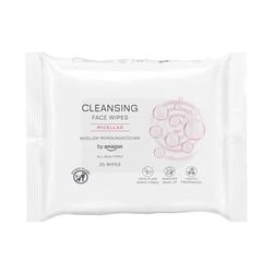 by Amazon Lingettes nettoyantes pour le visage avec micellaire, démaquillant, parfumées, 25 lingettes