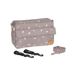 LÄSSIG Organizador de cochecito de bebé Bolsa de hombro Bolsa de cochecito de bebé incl. accesorio de cochecito/Casual Buggy Organizer Bag Blocks taupe