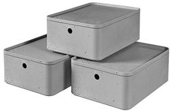 Keter Pack van 3 Beton Dozen, Grijs