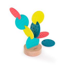 Miniland Cactus sensorial encajable para bebés a Partir de 12 Meses Fabricado con Materiales Seguros. Colección Feel to Learn.