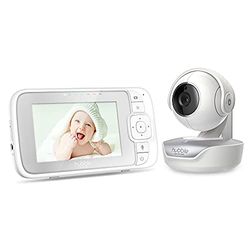 Hubble Connected Nursery View Select, Babymonitor med kamera, 4,3-tums skärm, dataskyddsläge, fjärrstyrd panorering, lutning och zoomning, infrarött mörkerseende och rumstemperatursensor