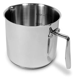 Moneta Accordo Inox Cazo de Inducción, Revestimiento Exterior de Acero Inoxidable Cepillado, Apto para Todas las Cocinas, Apto para el Lavavajillas,14 cm