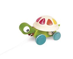 Janod J08236 Wooden Pull-Along Animal, Turtle