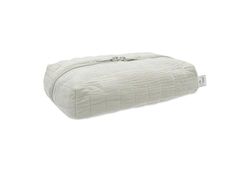 Jollein Étui à lingettes humides vert olive - Rangement pour lingettes humides - Gaze avec impression intérieure - Avec fermeture éclair - Boîte à lingettes humides - Compact et élégant - Vert olive