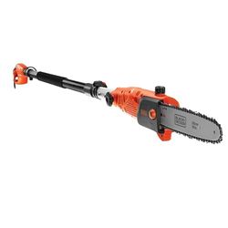 BLACK+DECKER Motosierra telescópica (pértiga), 800 W, 25 cm de longitud de espada, 2,7 m de longitud, 11 m/s, velocidad de cadena de 11 m/s, cabezal giratorio, PS7525-QS