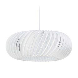 relaxdays 10028055_59 suspendre, effet grillage, abat-jour rond, douille E27, 60 W, plastique, acier,lampe suspension,blanc, polyuréthane (PU), 125 x 51 x 51 cm