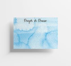 Red Door Inspirations Prayer Request and Praise Cards 3x4 inch - Pack of 50 - Made in the USA! (Blue Prayer Request Praise Cards)