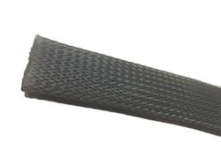 RS PRO Manguera de cable gris PET para cable de 7 mm a 15 mm de diámetro, longitud de 15 m, trenzado elástico, rollo de 15 metros