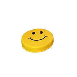 PanQube - Siège rond en mousse souple avec broderie Smiley pour enfants et tout-petits Jaune 39 x 8 cm