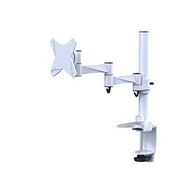 Newstar FPMA-D1330WHITE fullrörelse skrivbordsfäste (klämma & ögle) för skärm 25,4 – 76,2 cm, höjd justerbar – vit