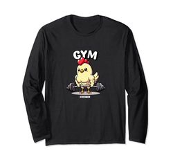 Palestra Dolce Pollo Formazione Divertente Donne Uomini Fitness Maglia a Manica