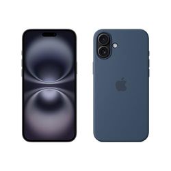 Apple iPhone 16 Plus (128 GB) - Zwart + Siliconenhoesje met MagSafe - Denim