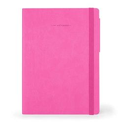 Legami - Notatnik z białymi stronami, duży, 192 stron, miękka okładka PU, papier z certyfikatem FSC®, papier z kości słoniowej 90 g/m², miesięczny planer, książka adresowa, zakładka, 17x24 cm, kolor