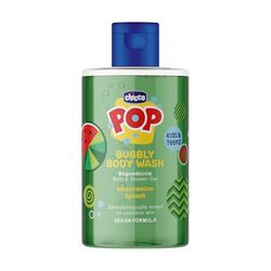 Chicco POP Bubbly Gel de Ducha Watermelon Splash, Aroma de Sandía, Gel de Ducha Infantil, Baño de burbujas Perfumado, Jabón Suave, Fórmula Vegana, 300 ml