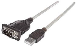 Manhattan USB naar seriële converter (voor het aansluiten van een serieel apparaat op een USB-poort, FTDI FT232RL-chipset, 0,45 m) DB9-poort 151856