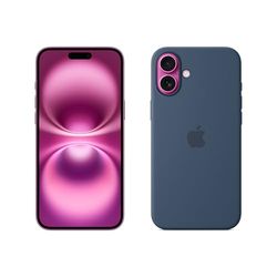 Apple iPhone 16 Plus (512 GB) - Roze + Siliconenhoesje met MagSafe - Denim