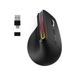 Mobility Lab Ergonomisk trådlös RGB-mus - justerbar precision, 2-i-1-mottagare USB eller USB-C, Bluetooth-anslutning, tysta klick, energisparläge