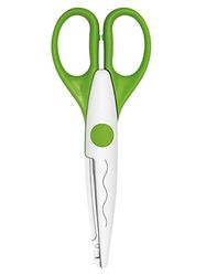 Wedo 0771901 Tijeras de Corte Creativo de 16 Cm con Corte Ondulado, Longitud 160 Mm, Verde