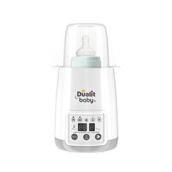 Dualit Single Baby Bottle Warmer & Steriliser | White and Grey | BPA Free | Multi-Functional | High Temperature Steam Clean | Fast Warming Baby Food Warmer - Milk Heater Function | 11000