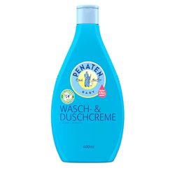 PENATEN Wash & Shower Cream (400 ml), Mild Baby Shower Gel & Shampoo without Parabens & Dyes, Formulated Specially Designed for Newborns Bath & Hair Shampoo for Delicate Baby Skin