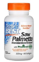 Doctor's Best Extracto de Saw Palmetto, 320mg - Soporte Vital para la Salud de la Próstata, 180 cápsulas blandas