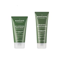 ManCave Skincare Duo Giftset for Him featuring Willowbark Face Wash, 125ml and Original Moisturiser, 100ml