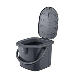 BranQ - Home essential , Fabriqué à partir de matériaux 100% recyclés, écologique, Toilettes de Camping Mobiles de 15,5 l avec Charge maximale jusqu'à 120 kg, Gris éco