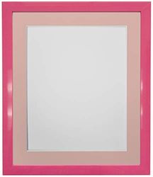 FRAMES BY POST 0.75 Inch Roze Foto Fotolijst Met Roze Mount 50 x 40 cm Afbeeldingsgrootte 16 x 12 Inch Plastic Glas