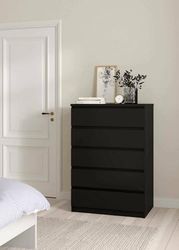 Dmora - Commode Georgette, Commode Polyvalente, Commode de Chambre, Meuble avec Tiroirs, 77x50 h111 cm, Noir